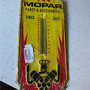Mopar Yellow and Red Thermometer Vintage Sign